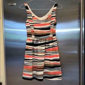 Beautiful colorful striped fit and flare dress